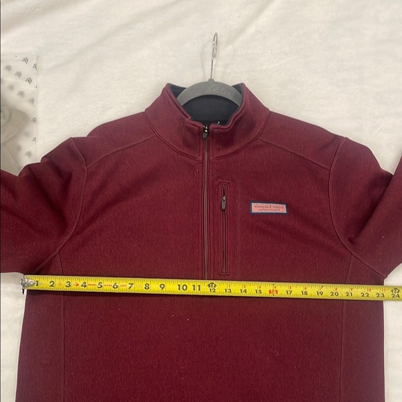 Vineyard Vines Men's Burgundy Half-Zip Sweater large EUC - Picture 5 of 7